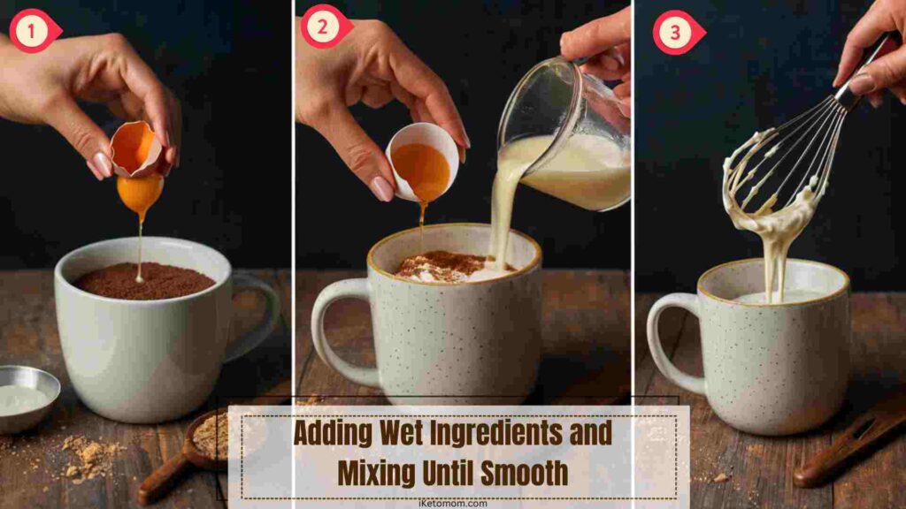 Adding Wet Ingredients and Mixing Until Smooth