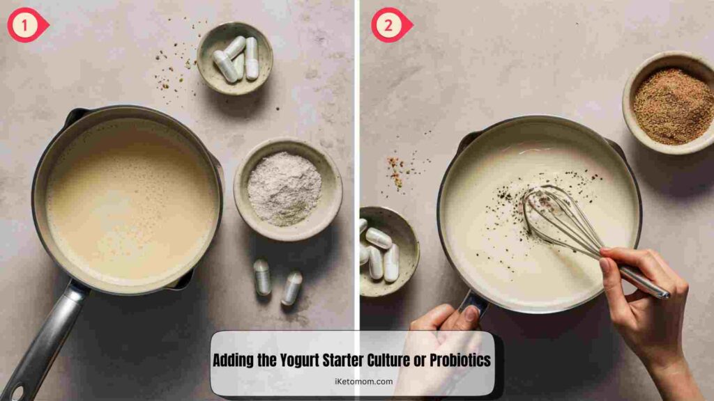 Adding the Yogurt Starter Culture or Probiotics