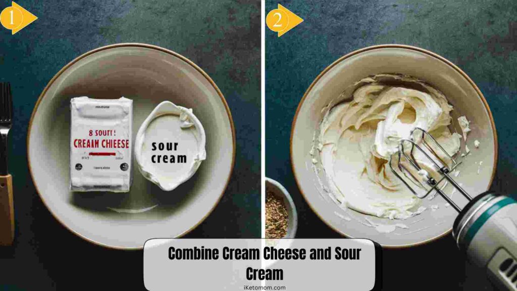 Combine Cream Cheese and Sour Cream