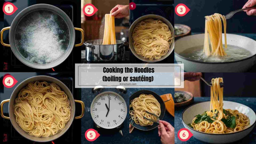 Cooking the Noodles (boiling or sautéing)