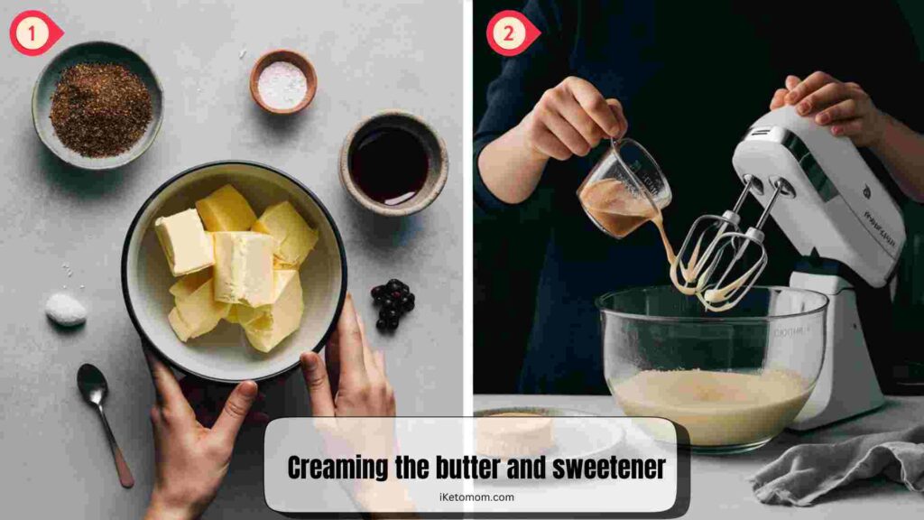 Creaming the butter and sweetener