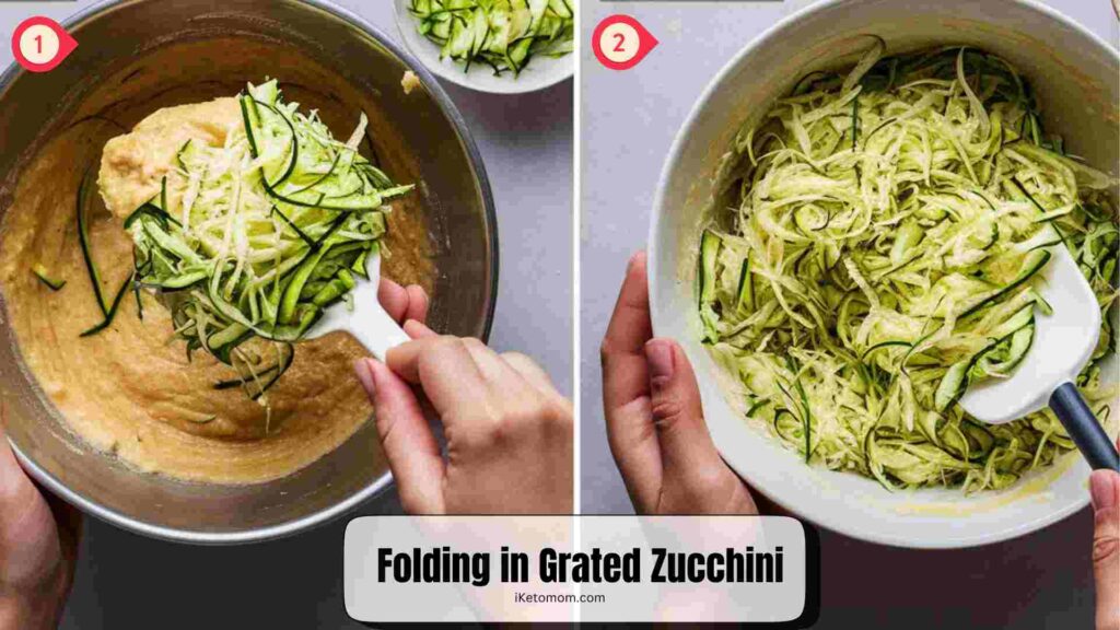 Folding in Grated Zucchini