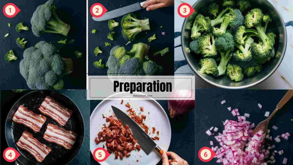Keto Broccoli Salad Preparation
