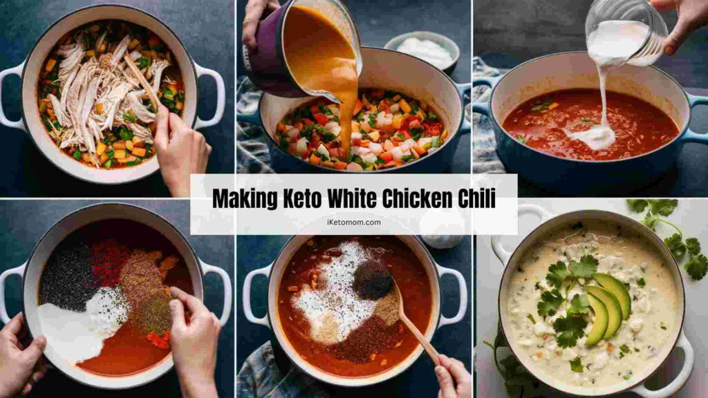 Making Keto White Chicken Chili