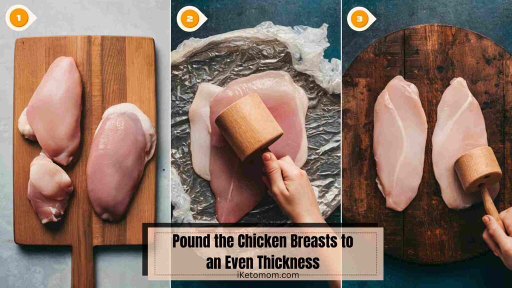 Pound the Chicken Breasts to an Even Thickness