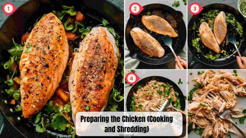 Preparing the Chicken (Cooking and Shredding)