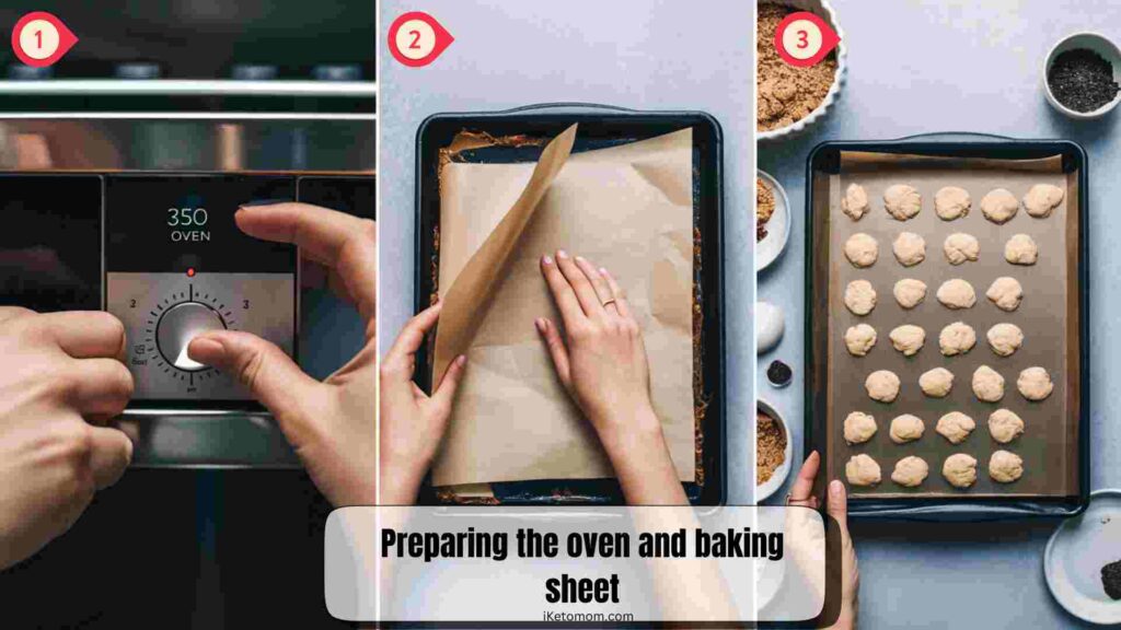 Preparing the oven and baking sheet