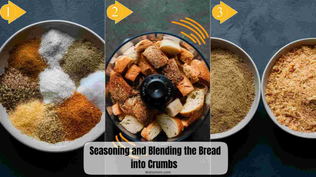 Seasoning and Blending the Bread into Crumbs