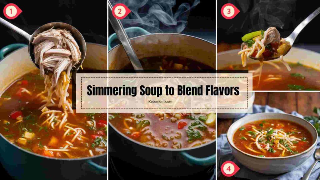 Simmering Soup to Blend Flavors