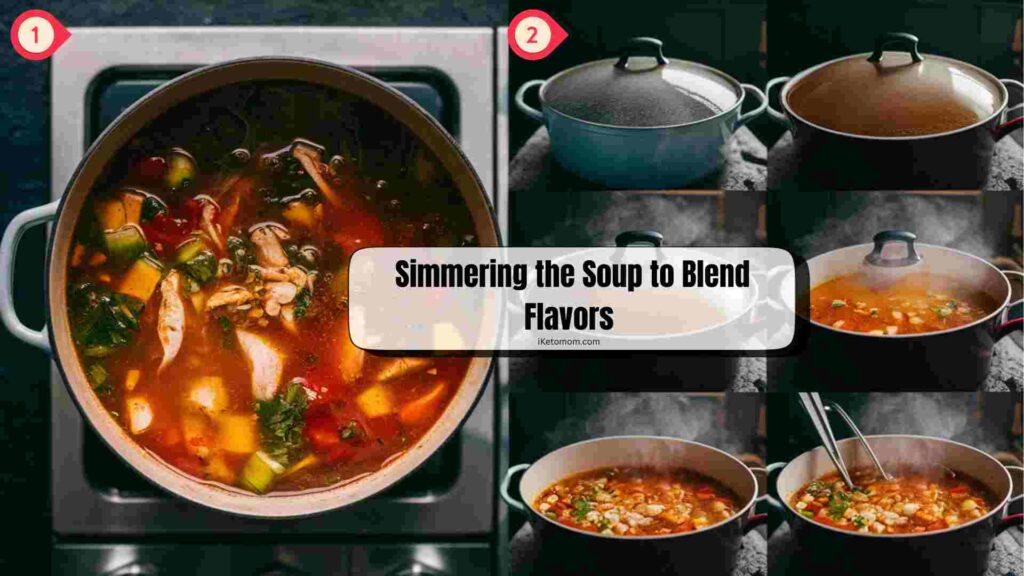 Simmering the Soup to Blend Flavors