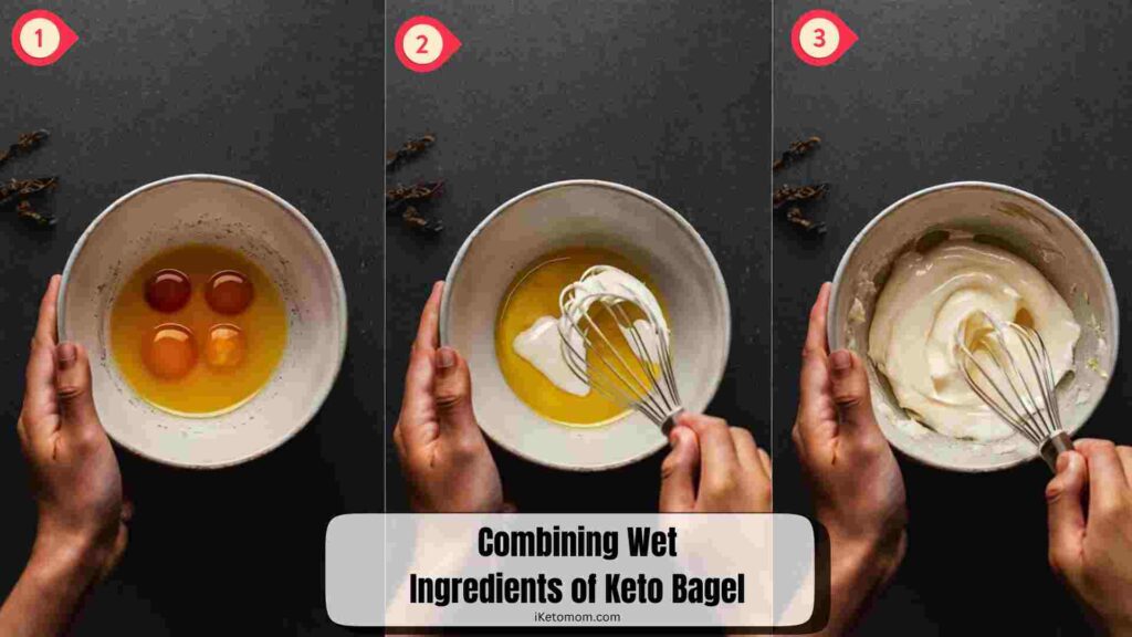 Combining Wet Ingredients of Keto Bagel