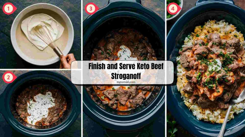 Finish and Serve Keto Beef Stroganoff