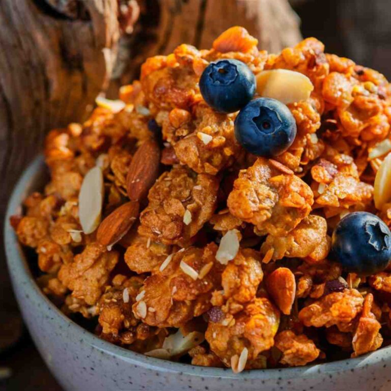 Keto granola recipe made with a simple low-carb ingredient mix