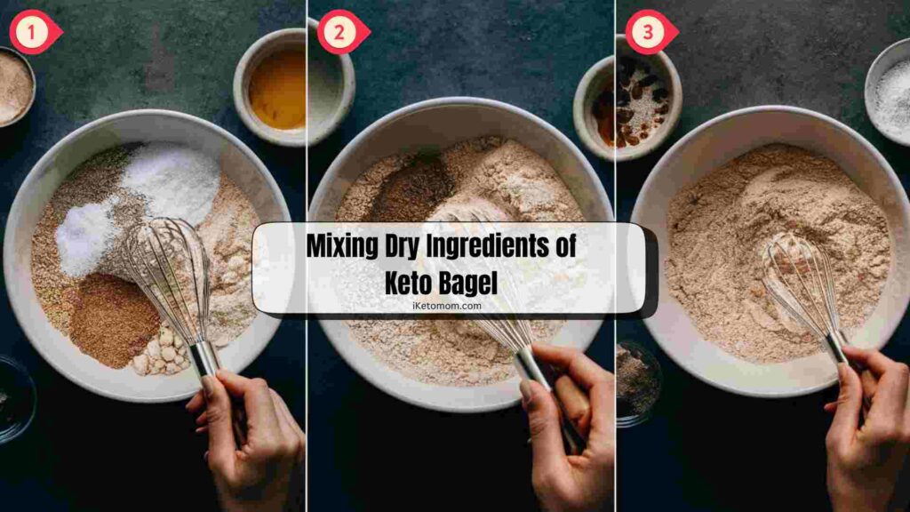 Mixing Dry Ingredients of Keto Bagel