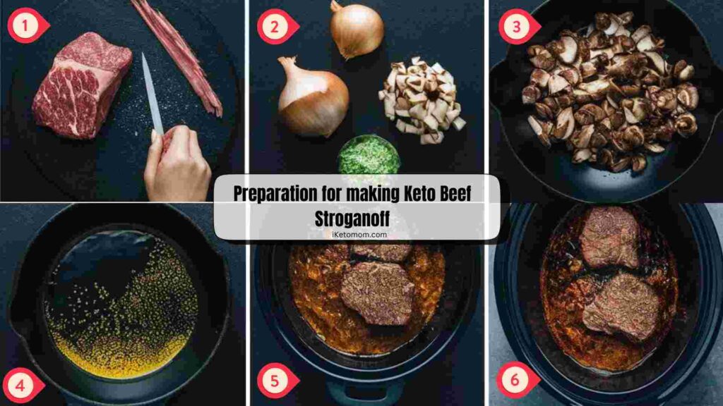 Preparation for making Keto Beef Stroganoff