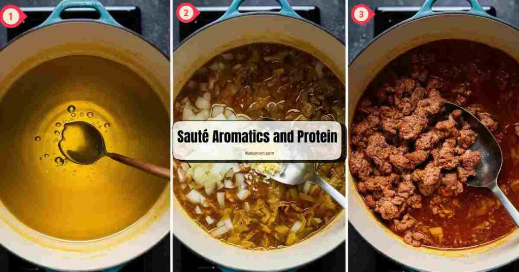 Sauté Aromatics and Protein