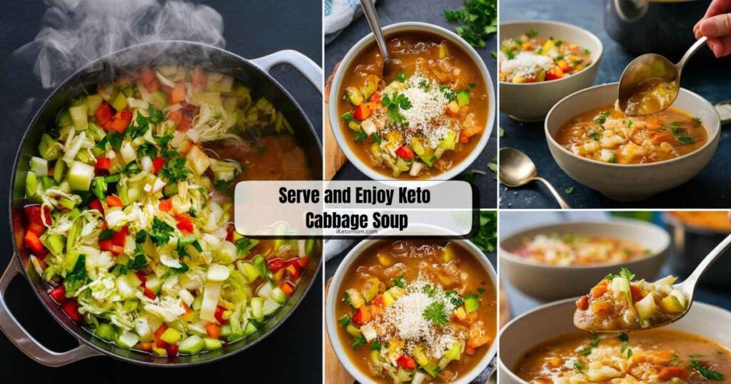 Serve and Enjoy Keto Cabbage Soup