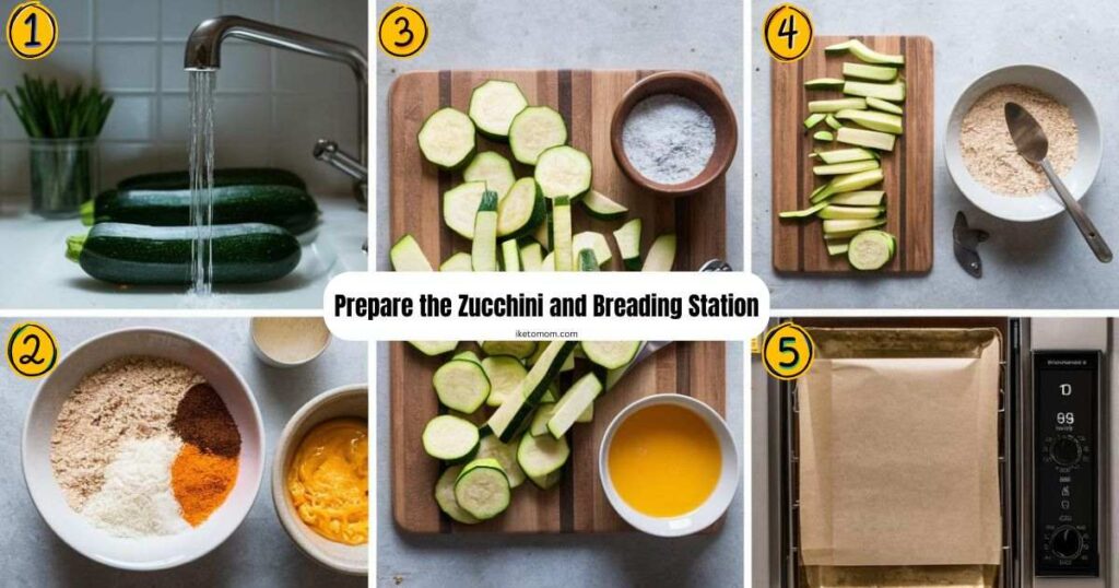 Prepare the Zucchini and Breading Station