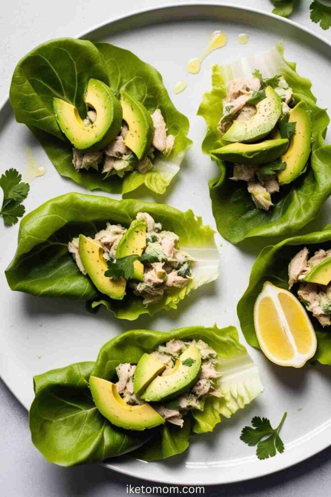 Avocado and Tuna Lettuce Wraps