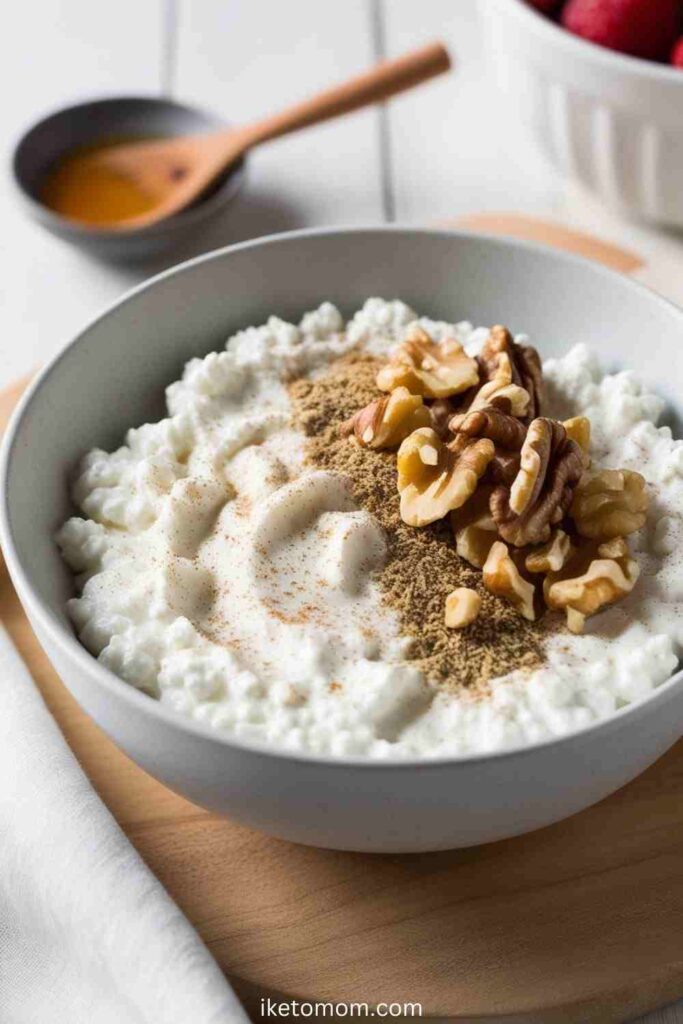 Cottage Cheese with Flaxseeds and Walnuts