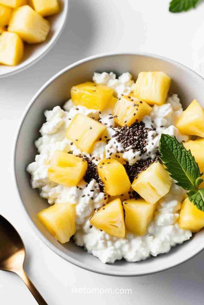 Cottage Cheese with Pineapple and Chia Seeds