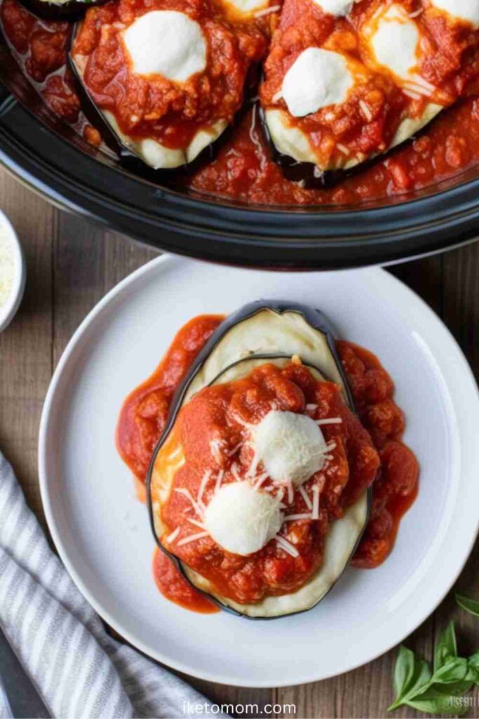 Crock Pot Eggplant Parmesan