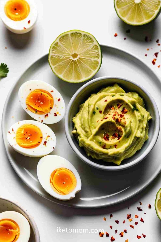 Hard-Boiled Eggs with Spicy Avocado Dip