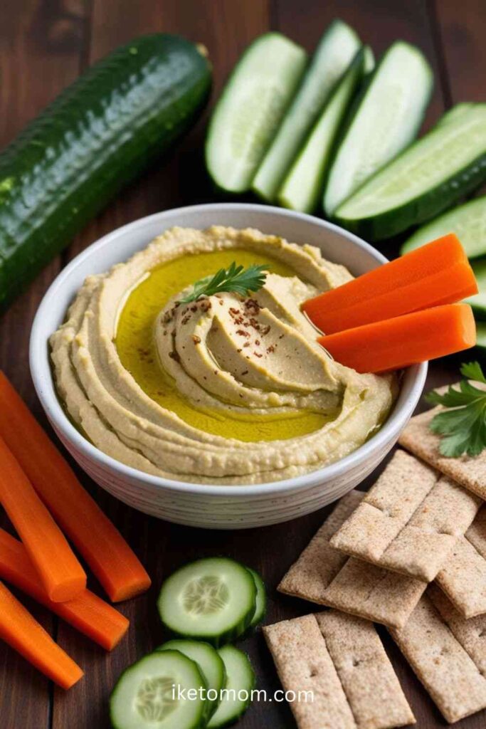 High-Protein Snacks Ideas Hummus with Veggies or Whole Grain Crackers