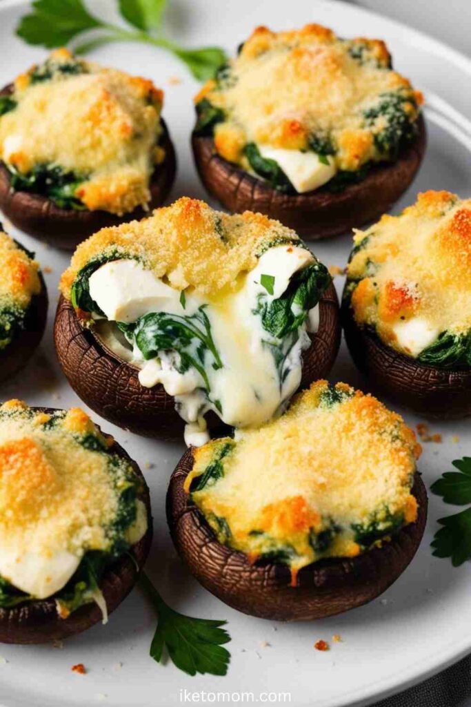 Spinach and Cheese Stuffed Mushrooms