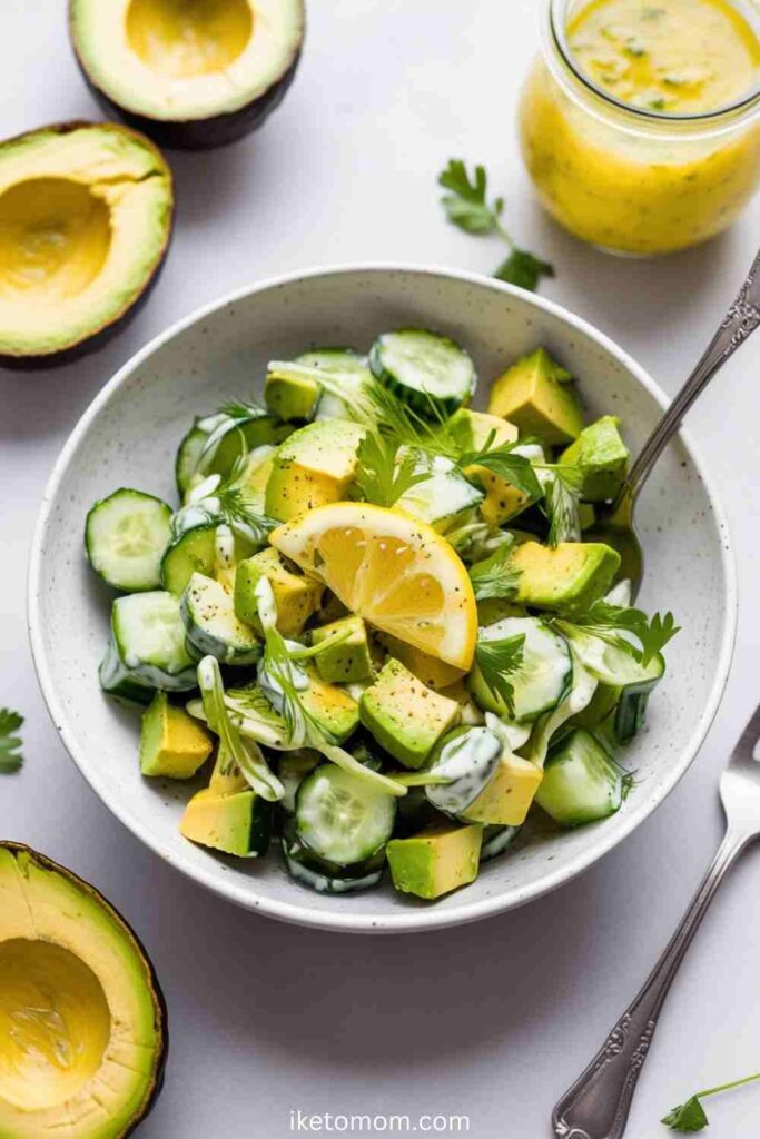 Avocado Cucumber Salad with Lemon Dressing