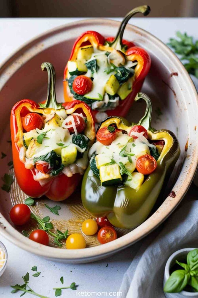 Baked Bell Peppers Stuffed with Veggies