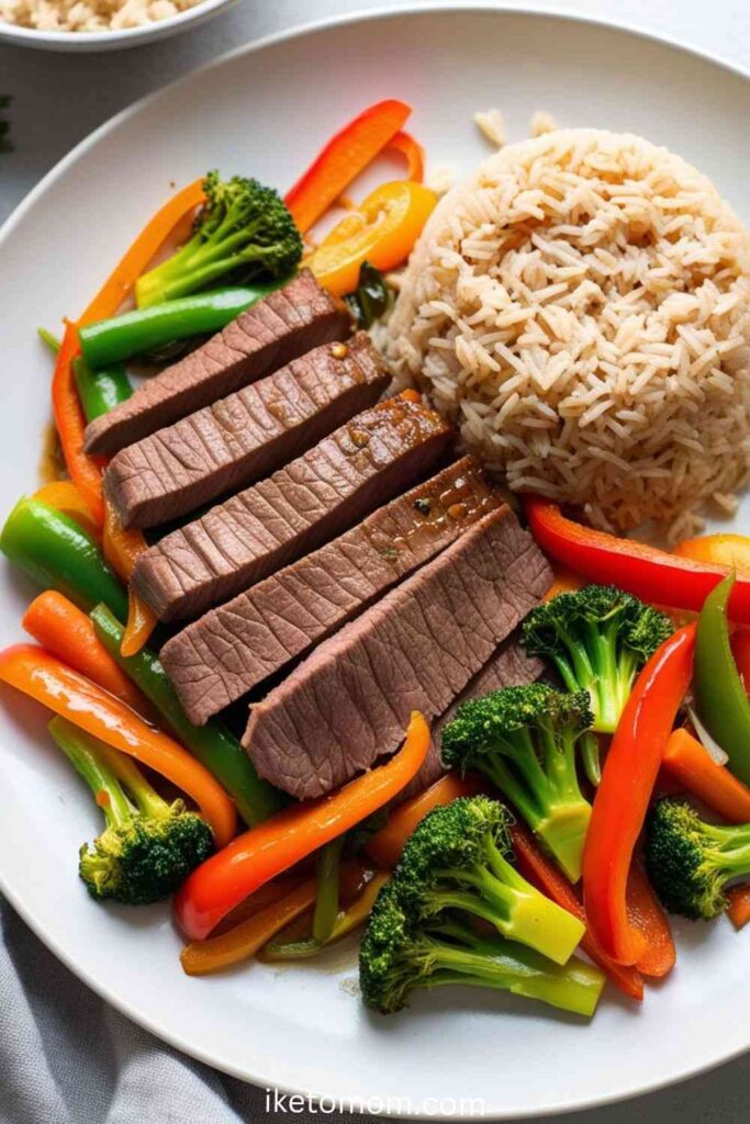 Beef and Vegetable Stir-Fry with Brown Rice