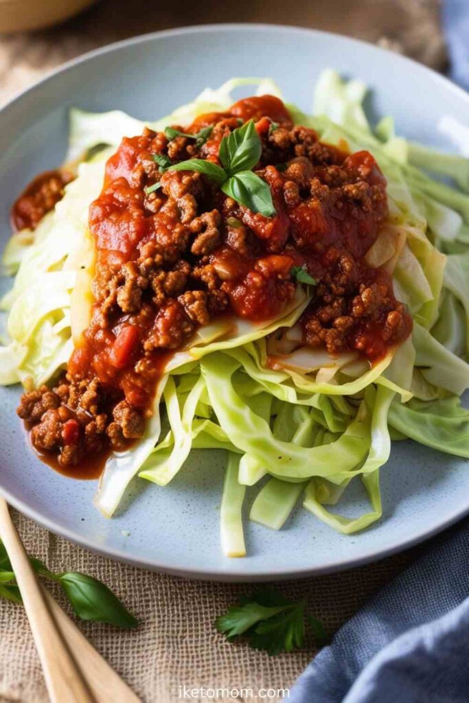 Cabbage Noodles with Bolognese Sauce