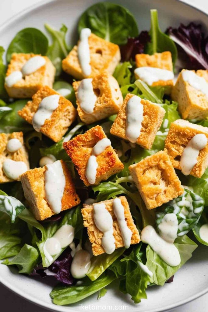 Caesar Salad with Tofu Croutons