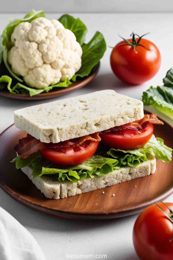 Low Carb Sandwich Recipes Cauliflower Bread BLT Sandwich