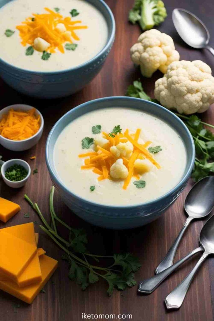 Low Carbs Creamy Crockpot Potato Soup Recipe Ideas Cauliflower & Cheddar Potato Soup