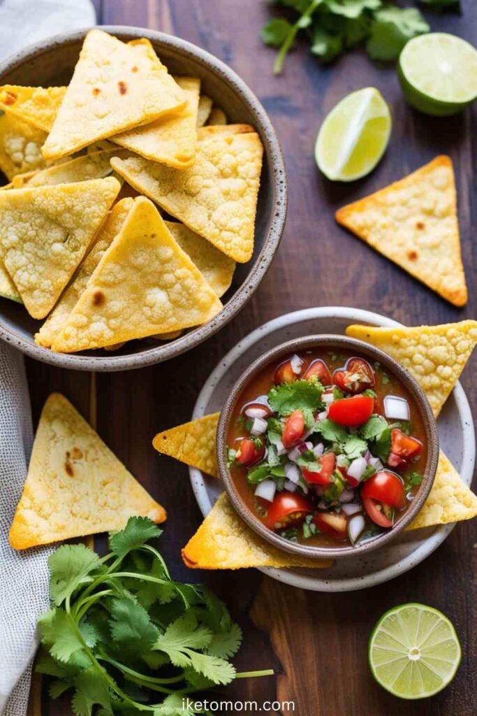 Low Carb Mexican Recipes Cauliflower Tortilla Chips with Salsa