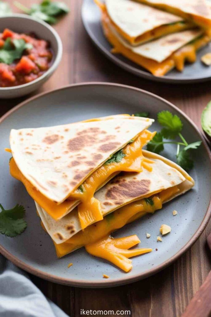 Low Carb Mexican Recipes Cheese Quesadilla with Almond Flour Tortillas