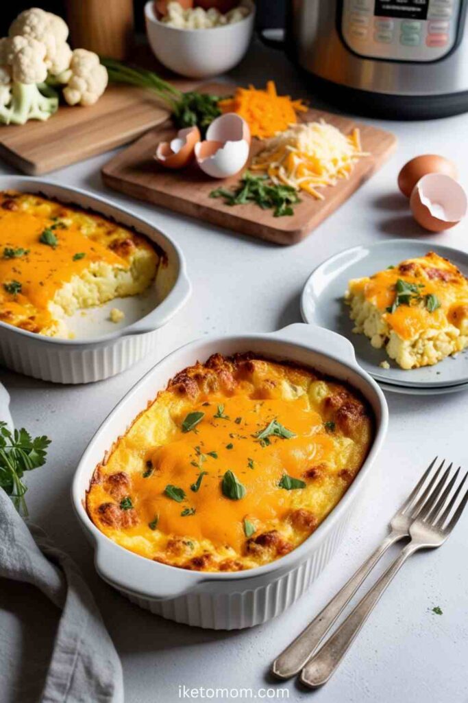 Cheesy Cauliflower Breakfast Bake