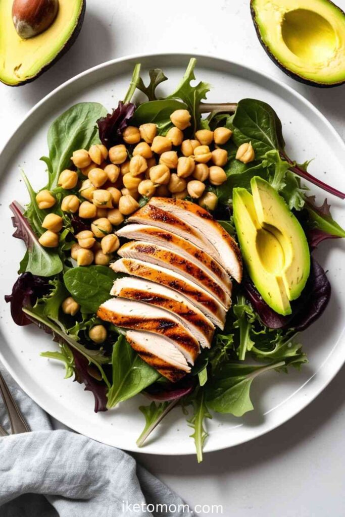 Chicken and Chickpea Salad with Avocado