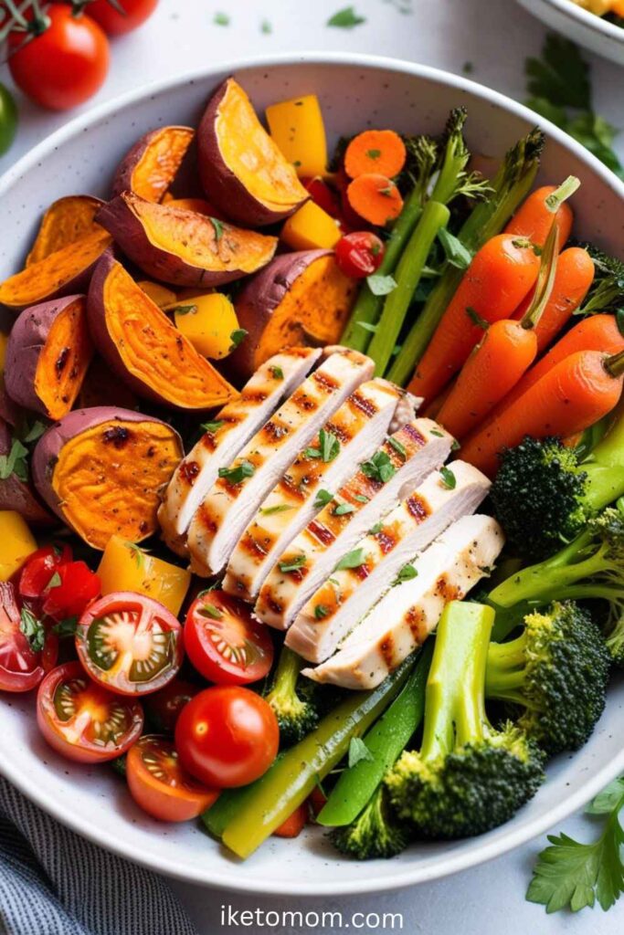 High Protein Lunch Foods Ideas Chicken and Veggie Power Bowl