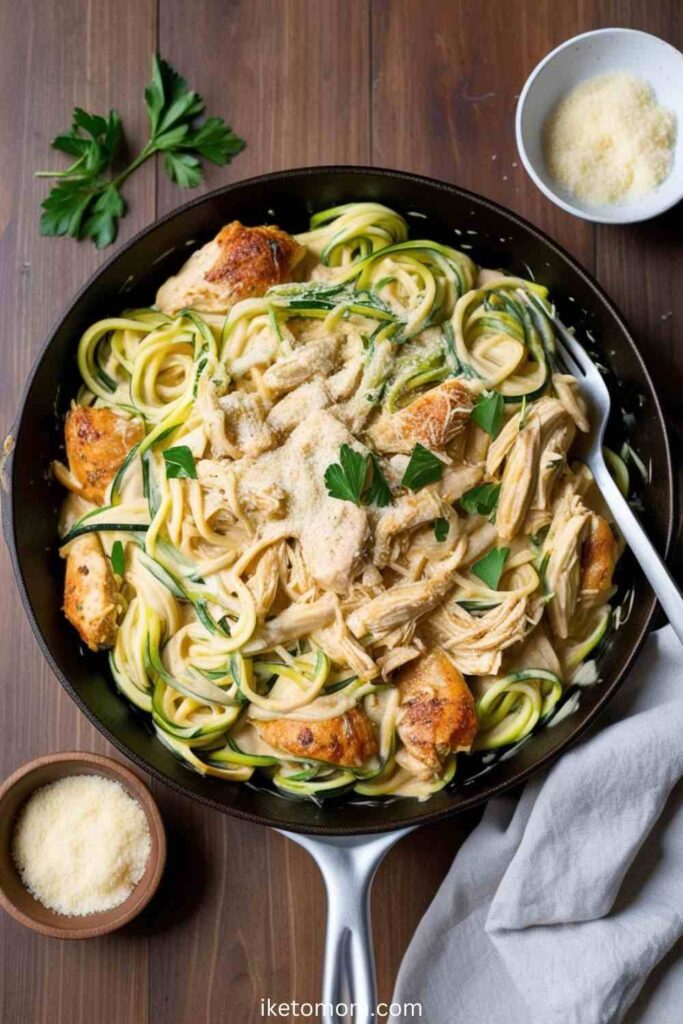 Chicken and Zucchini Noodle Alfredo