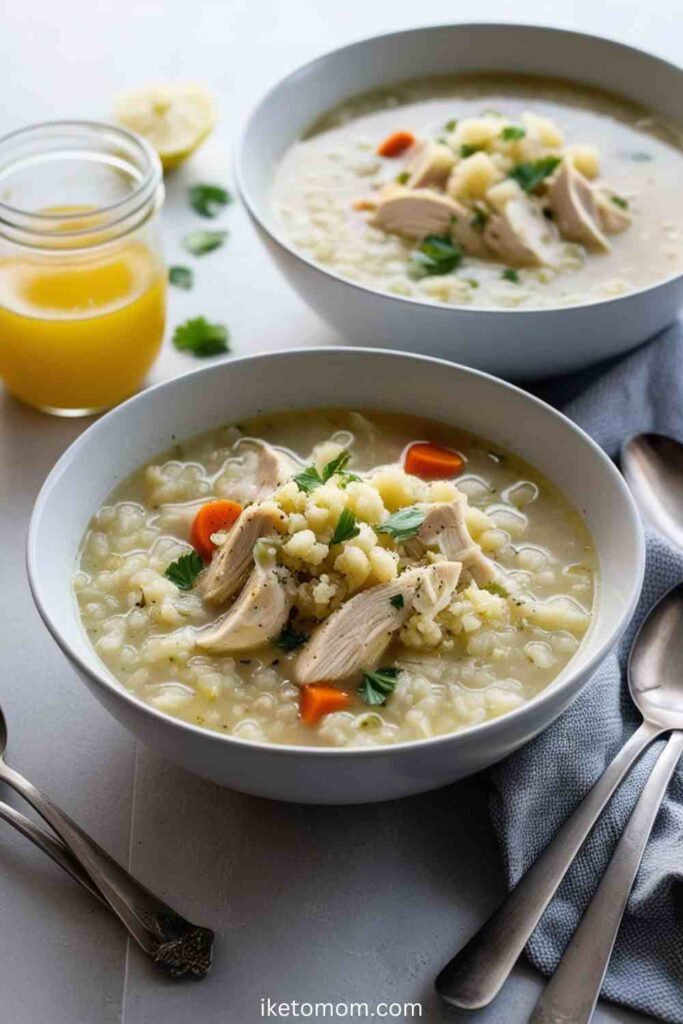 Low Carb Chicken Cauliflower Rice Soup Recipe Classic Low Carb Chicken Cauliflower Rice Soup