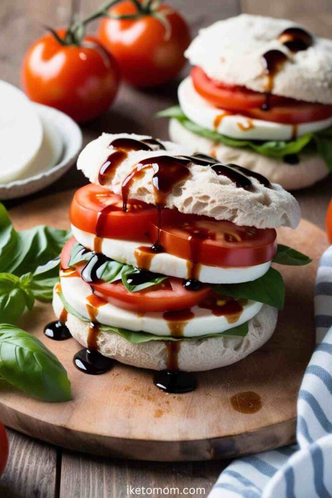 Cloud Bread Caprese Sandwich