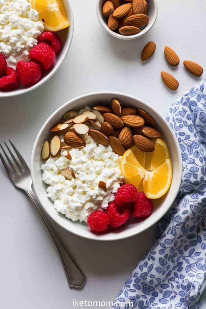 Cottage Cheese with Almonds and Fresh Fruit