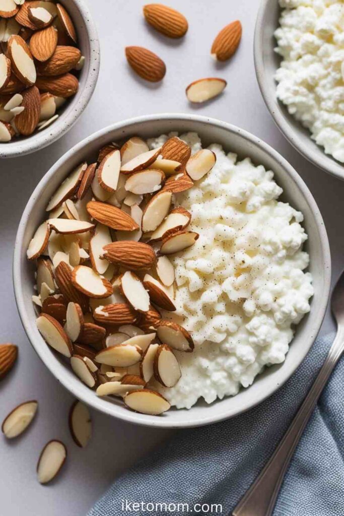 Cottage Cheese with Sliced Almonds