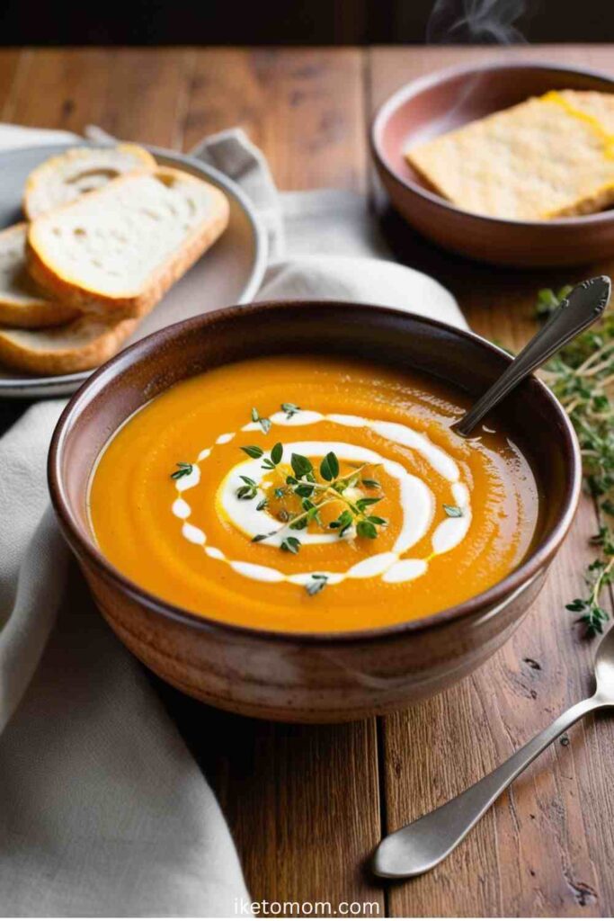 Low Carb Winter Recipes Creamy Roasted Butternut Squash Soup