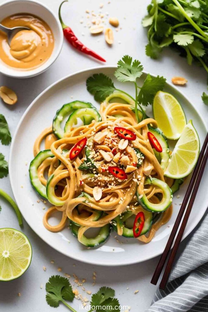 Cucumber Noodles with Peanut Sauce