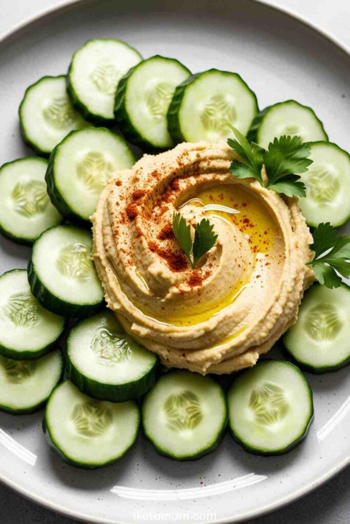 Cucumber Slices with Hummus