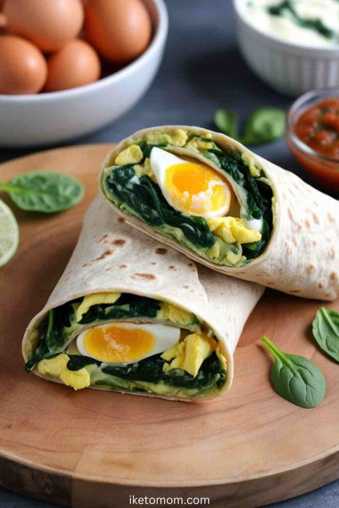 Egg and Spinach Breakfast Burrito